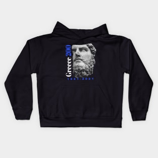 Greek Independence Day 200th Anniversary 1821 Bicentennial Statue Kids Hoodie